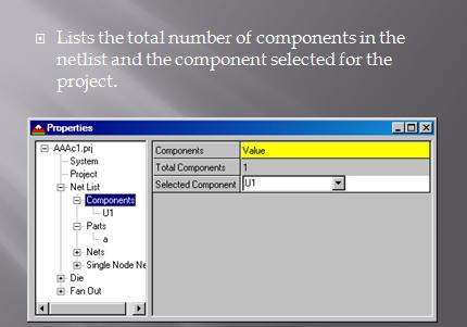Netlist properties components