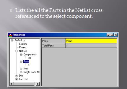 Netlist properties parts