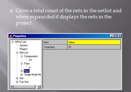 Netlist properties Nets