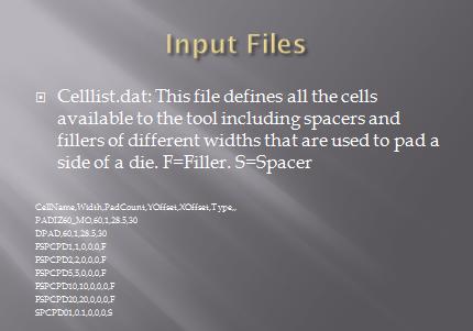 Input files