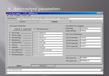 Astro output parameters